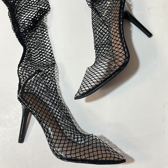 Fashion to Figure 9 Obsidian Thigh-High Fishnet Stocking Boots - Nadia X FTF - Picture 8 of 16